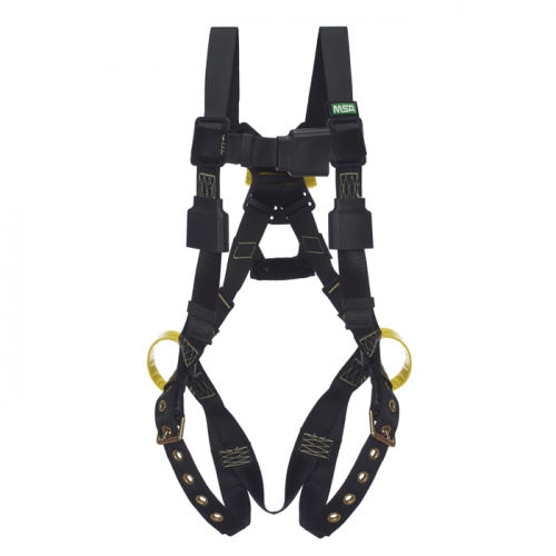 MSA 10163266, Workman Arc Flash Vest-Style Harness, BACK WEB Loop, Tongue Buckle leg straps, Rubber