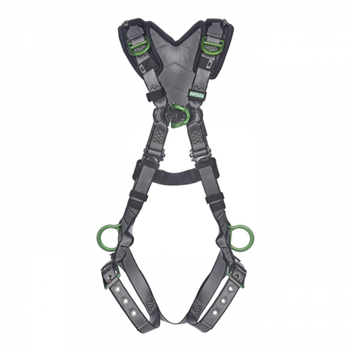 MSA 10194900, V-FIT Harness, Extra Small, Back, Chest, Hip & Shoulder D-Rings, Tongue Buckle Leg Str