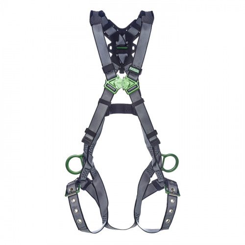 MSA 10195112, V-FIT Harness, Super Extra Large, Back & Hip D-Rings, Tongue Buckle Leg Straps