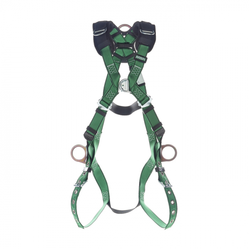 MSA 10206074, V-FORM Harness, Standard, Back, Chest, Hip & Shoulder D-Rings, Tongue Buckle Leg Strap
