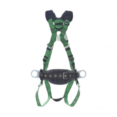 MSA 10207733, V-FORM Construction Harness, Extra Small, Back & Hip D-Ring, Tongue Buckle Leg Straps,