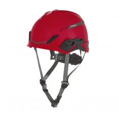 MSA-10219942, V-Gard H1 Safety Helmet, BiVent, Red, Fas-Trac III Pivot, ANSI, CSA