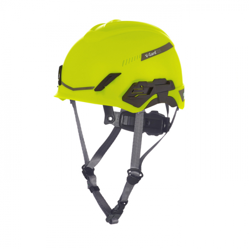 MSA-10219946, V-Gard H1 Safety Helmet, BiVent, Hi-Viz Yellow Green, Fas-Trac III Pivot, ANSI, CSA