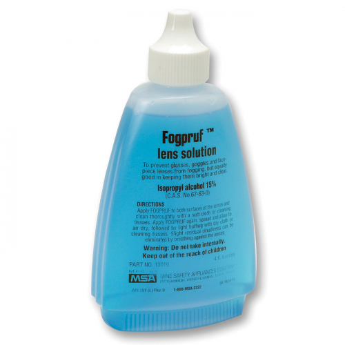MSA 13016, SPECTACLES, FOGPRUF, CLEANER REFILL, 4 OZ