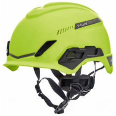 MSA 10212399, V-Gard H1 Safety Helmet, BiVent, Hi-Viz Yellow/Green, Fas-Trac III Pivot, ANSI, EN397,