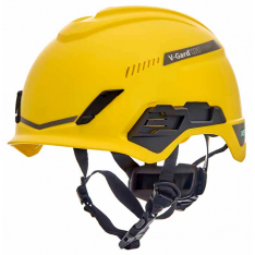 MSA 10212398, V-Gard H1 Safety Helmet, BiVent, Yellow, Fas-Trac III Pivot, ANSI, EN397, IRAM
