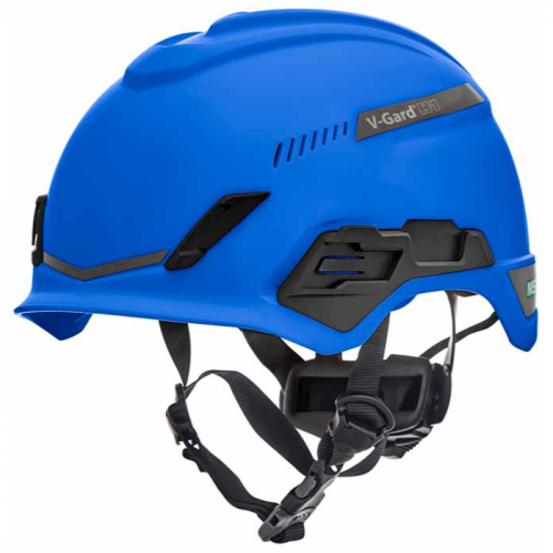 MSA 10212396, V-Gard H1 Safety Helmet, BiVent, Blue, Fas-Trac III Pivot, ANSI, EN397, IRAM