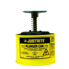 JUSTRITE 10018, CAN, PLUNGER, STEEL, 1 PT, YEL