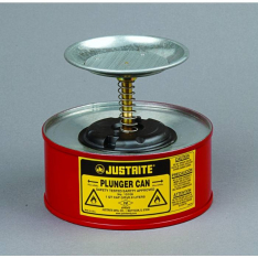 JUSTRITE 10108, CAN, PLUNGER, STEEL, 1 QT, RED