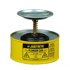 JUSTRITE 10118, CAN, PLUNGER, STEEL, 1 QT, YEL
