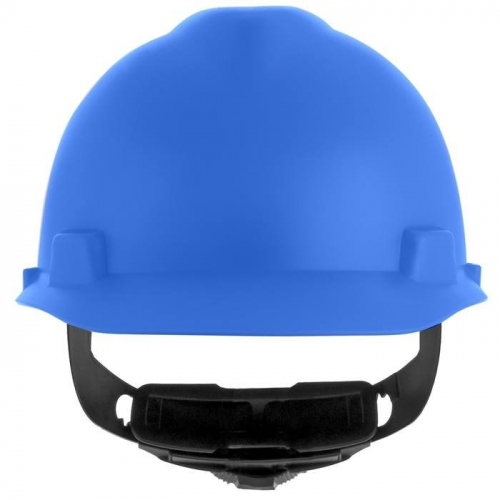 MSA 10203082, Matte Finish V-Gard Hard Hat with Fas-Trac III Suspension, Matte Blue