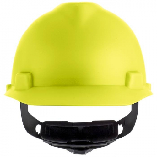 MSA 10203088, Matte Finish V-Gard Hard Hat with Fas-Trac III Suspension, Matte HV Yellow
