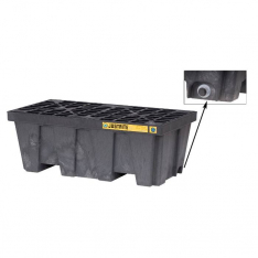 JUSTRITE 28625, PALLET, 2 DRUM W/DRN, ECO BLK