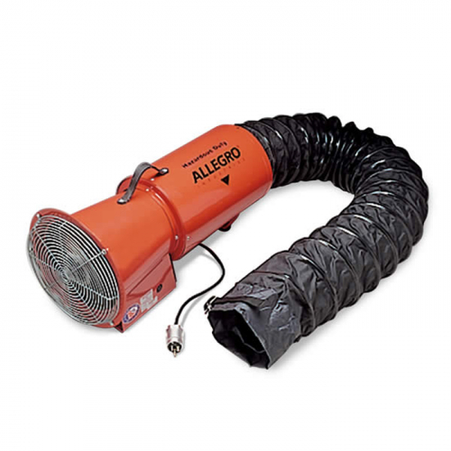 Allegro Industries 9514-05E, 8" AC Axial EX Blower w/ 15' Statically Conductive Ducting, 220V/50Hz