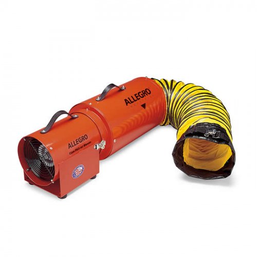 Allegro Industries 9537-15, 8" Metal COM-PAX-IAL Blower, DC w/ 15' Ducting & Canister Assembly