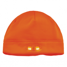 Ergodyne 16804, Ergodyne N-Ferno 6804 Skull Cap Beanie Hat with LED Lights, Orange, 16804