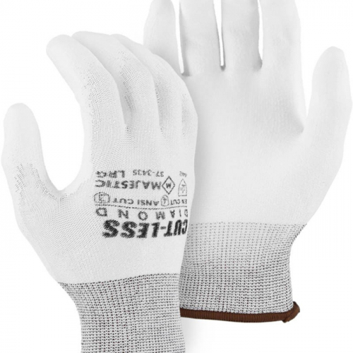 Majestic 37-3435-M, Cut-Less Diamond Seamless Knit Glove with Polyurethane Palm Coating, 37-3435/M