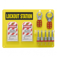 Brady 51186, 5-Lock Capacity Padlock Center with 5 Steel Padlocks, 51186