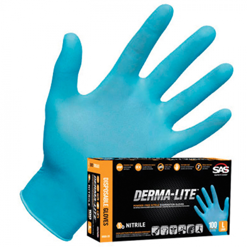 SAS Safety Corp. 6606-20, Derma-Lite Powder Free Nitrile Gloves, 6606-20