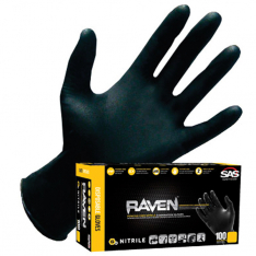 SAS Safety Corp. 66516, Raven Nitrile Gloves, 66516