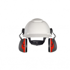 3M X3P3E, X1 Hard Hat-Attached Earmuff, Cap-Mount, Red, X3P3E