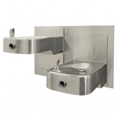 Haws 1117LHO2, Wall Mount ADA Touchless Dual Adjustable Fountain