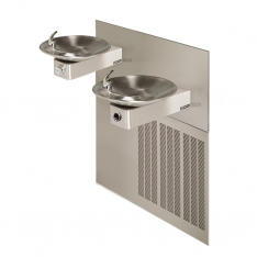 Haws H1011-8HO, Chilled Wall Mount ADA Touchless/Push Button Dual Fountain