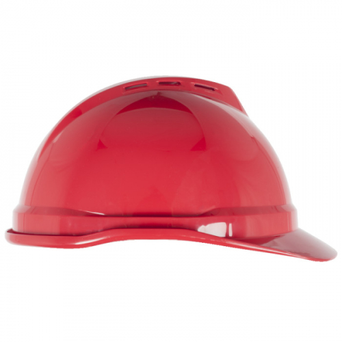 MSA 10034022, V-Gard 500 Cap, Red Vented, 4-Point Fas-Trac III