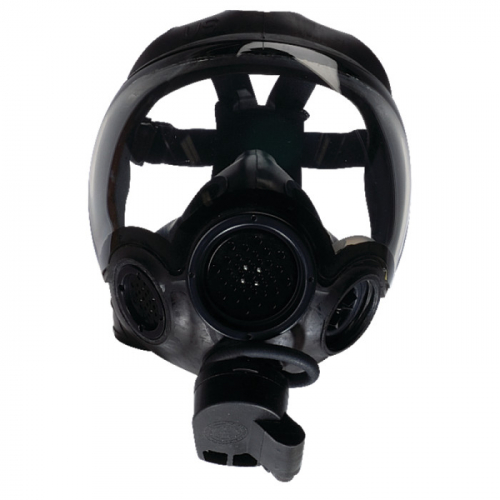 MSA 10051287, Millennium Riot Control Gas Mask, Medium, Hycar, 6-point elastic head harness, Black