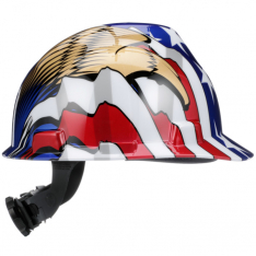MSA 10052947, American Freedom Series V-Gard Slotted Protective Cap, American Flag w/2 Eagles