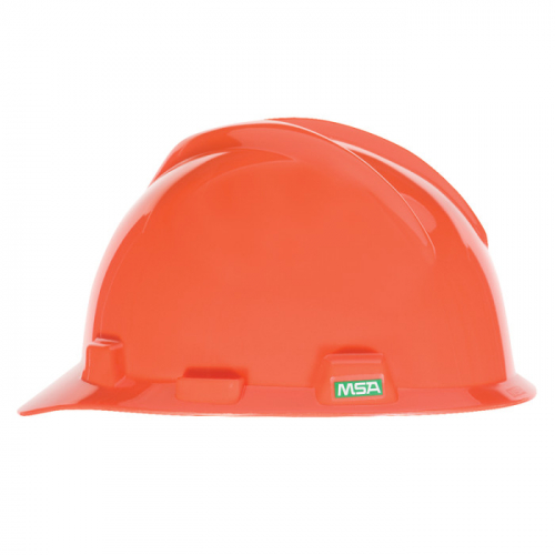 MSA Safety Works V Gard Slotted Full Brim Hat Red with 1 Touch