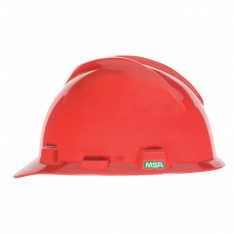 MSA 10057446, V-Gard Slotted Cap, Red, w/1-Touch Suspension