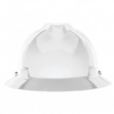 MSA 10058321, V-Gard Slotted Full-Brim Hat, White, w/1-Touch Suspension