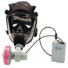 MSA 10095189, Advantage 4100 PAPR w/ Facepiece Medium - Black Silicone, with rubber harness