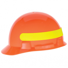 MSA 10095987, SmoothDome Protective Cap, Hi-Viz Orange w/Yellow-Green Stripe, 4-Point Fas-Trac III