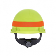 MSA 10095990, SmoothDome Protective Cap, Hi-Viz Yellow-Green w/Orange Stripe, 6-Point Fas-Trac III