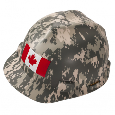 MSA 10104925, Canadian Freedom Series V-Gard Protective Cap, Camouflage w/Canadian Flag on front