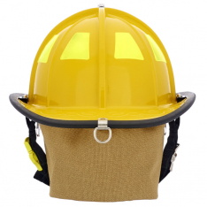 MSA 1010DDY, Cairns 1010 w/ Defender, Yellow, Deluxe Leather w/ Crown Pad, PBI/Kevlar Earlap, Nomex
