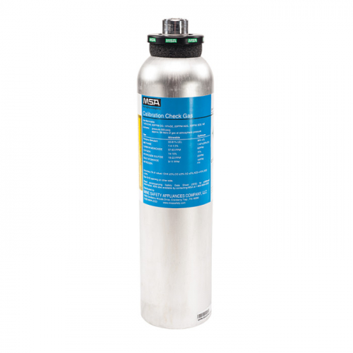 MSA 10117738, Calibration Cylinder, Gas, 58 L RP, (CH4)-1.45%, (O2)-15%, (CO) 60 PPM, (H2S)-20 PPM,