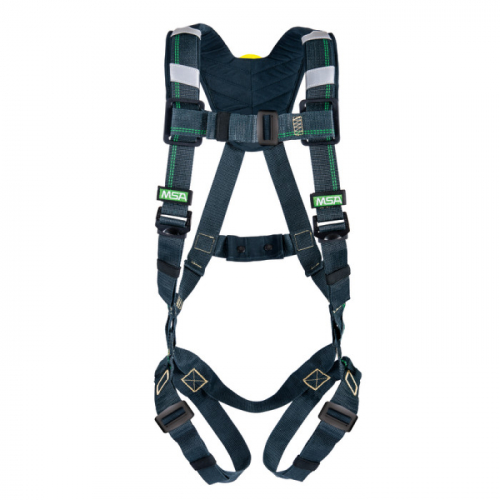 MSA 10150161, EVOTECH Arc Flash Harness, BACK WEB Loop, Qwik-Fit leg straps, Shoulder Padding, X-Lar