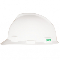 MSA 10150199, V-Gard GREEN Slotted Cap, White, 4-Point Fas-Trac III