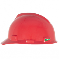 MSA 10150223, V-Gard GREEN Slotted Cap, Red, 4-Point Fas-Trac III