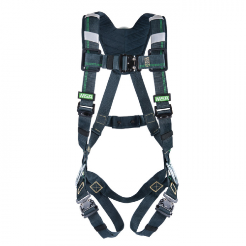 MSA 10155823, EVOTECH Arc Flash Harness, BACK & HIP STEEL D-rings, Qwik-Fit leg straps, Shoulder Pad