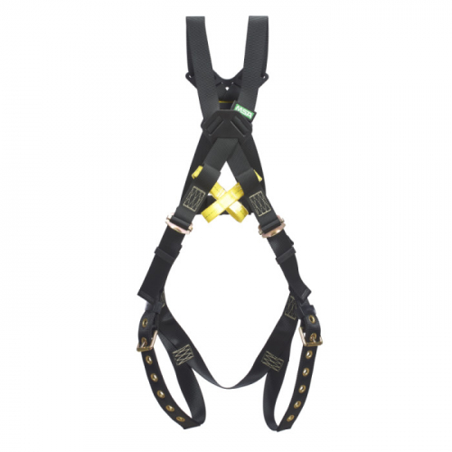 MSA 10162682, Workman Arc Flash Crossover Harness, BACK WEB Loop, Tongue Buckle leg straps, BELAY LO