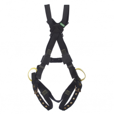 MSA 10163297, Workman Arc Flash Crossover Harness, BACK WEB Loop, Tongue Buckle leg straps, Rubber C