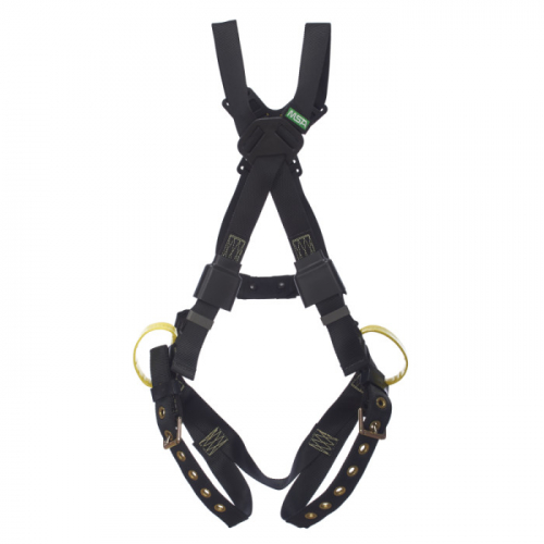 MSA 10163297, Workman Arc Flash Crossover Harness, BACK WEB Loop, Tongue Buckle leg straps, Rubber C