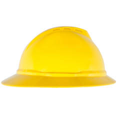 MSA 10167913, V-Gard 500 Hat, Yellow Vented, 4-Point Fas-Trac III
