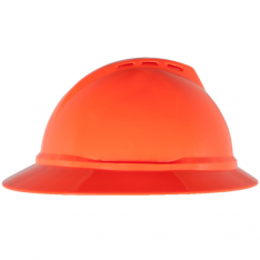 MSA 10167921, V-Gard 500 Hat, Hi-Viz Orange Vented, 4-Point Fas-Trac III