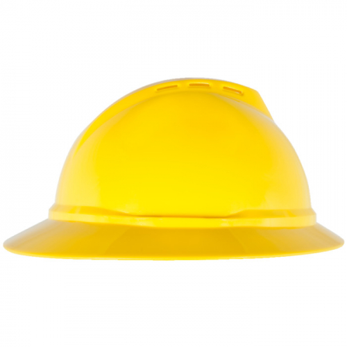 MSA 10167952, V-Gard 500 Hat, Yellow Vented, 6-Point Fas-Trac III