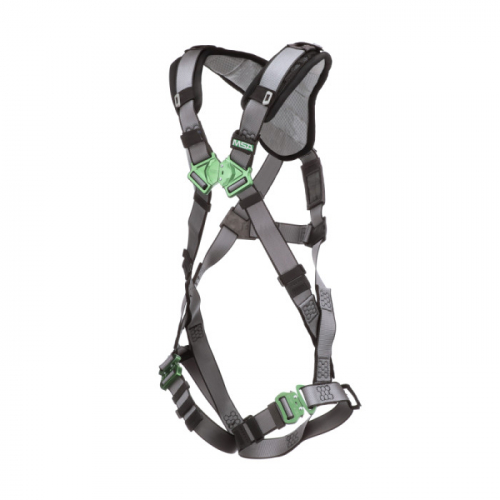 MSA 10194630, V-FIT Harness, Standard, Back D-Ring, Quick-Connect Leg Straps, Shoulder Padding